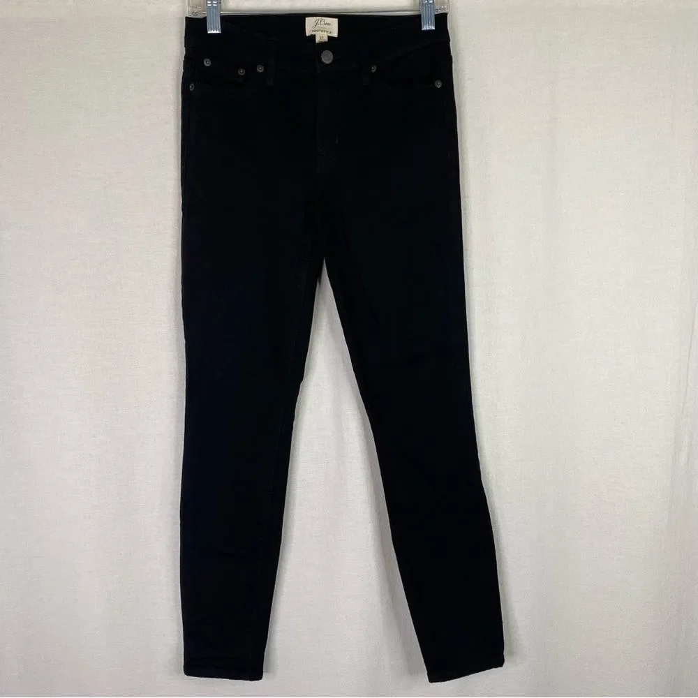 J Crew Jeans Women’s 27 Black Toothpick Skinny 5 Pocket Mid Rise B1281‎ Stretch